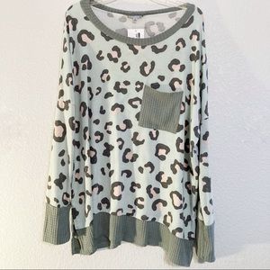 White Birch Long Sleeve Cheetah Top
